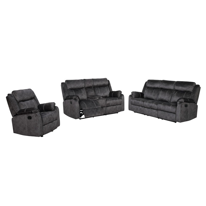Fauteuil inclinable moderne double, Tissu gris