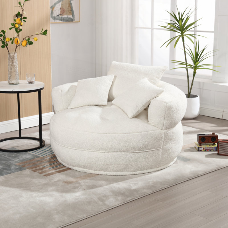 Fauteuil Boucle rembourré, sans assemblage, Beige