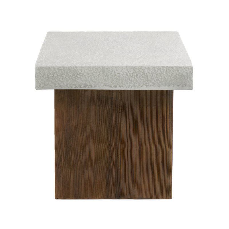 Table d'appoint carrée MGO [plateau blanc antique + blanc antique + structure en bois naturel]