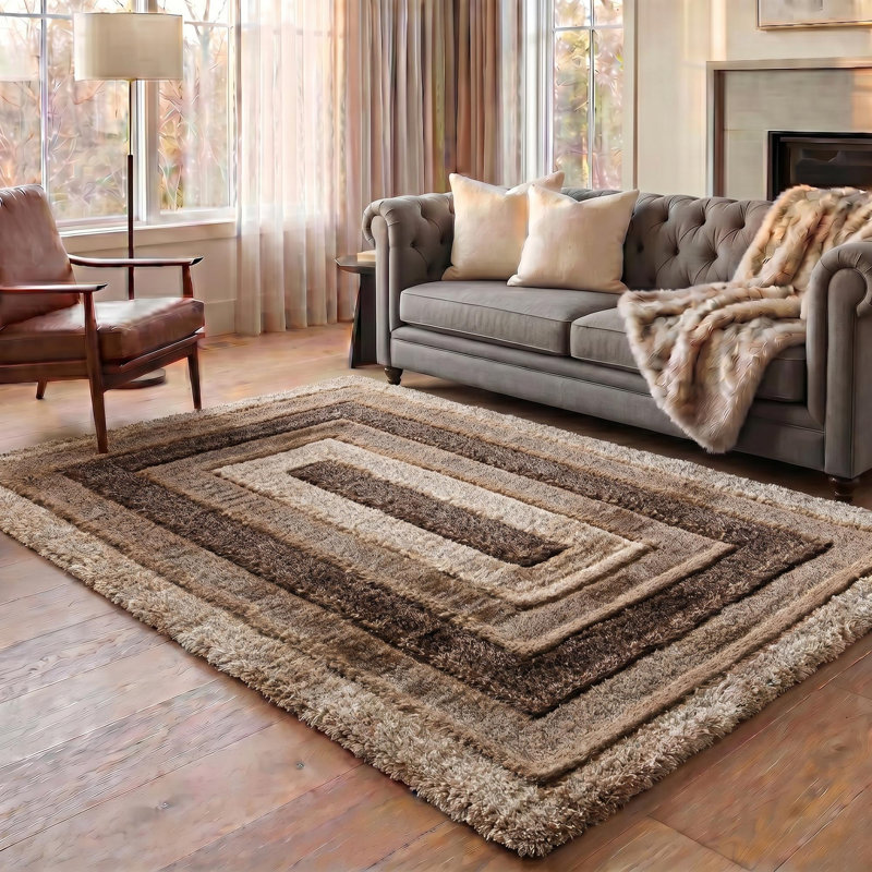 Kiawah Geometric Shag Area Rug, Rectangle 160 x 230cm