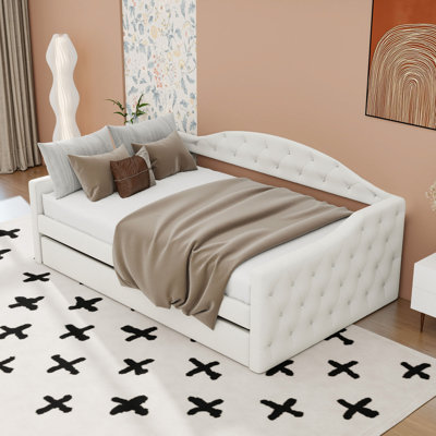 Upholstered Daybed with Trundle and USB