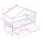 Lit simple en bois avec 2 tiroirs et garde-corps-2079343735