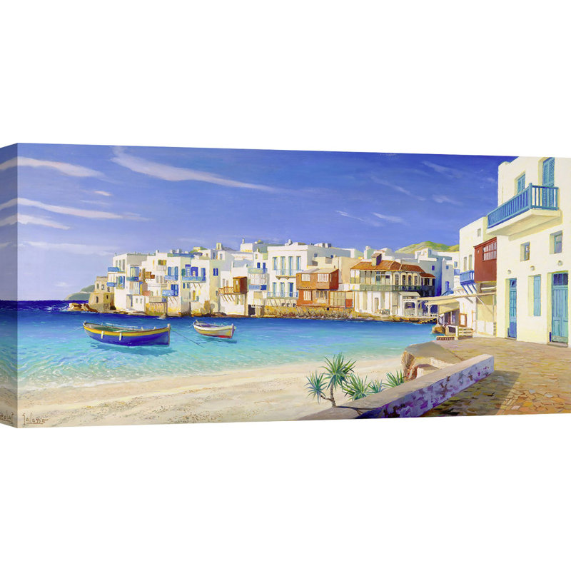 Mykonos by Adriano Galasso - Wrapped Canvas Print, 35 cm H x 70 cm W