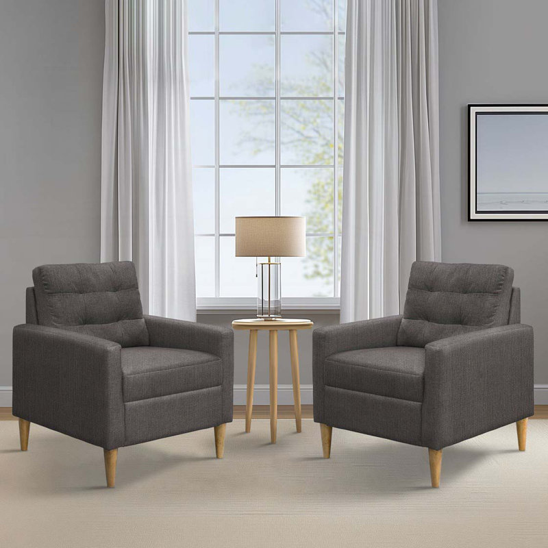 Fauteuil d'appoint rembourré, Polyester gris