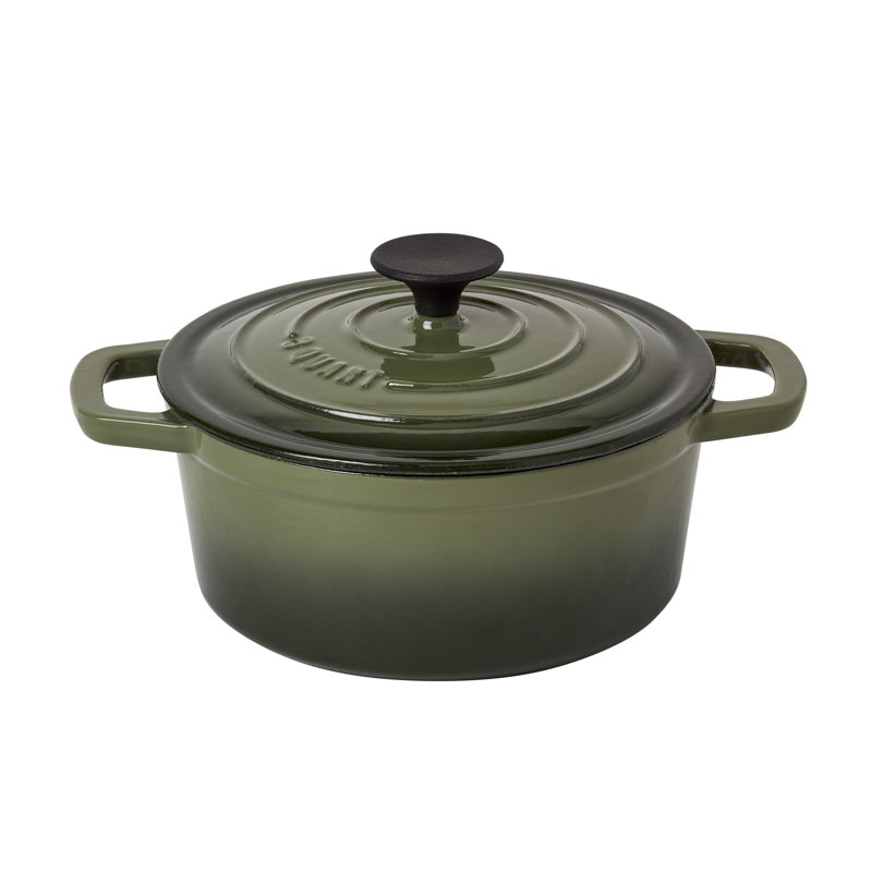 Smith & Clark - cocotte ronde en fonte émaillée, 3 pintes, Vert