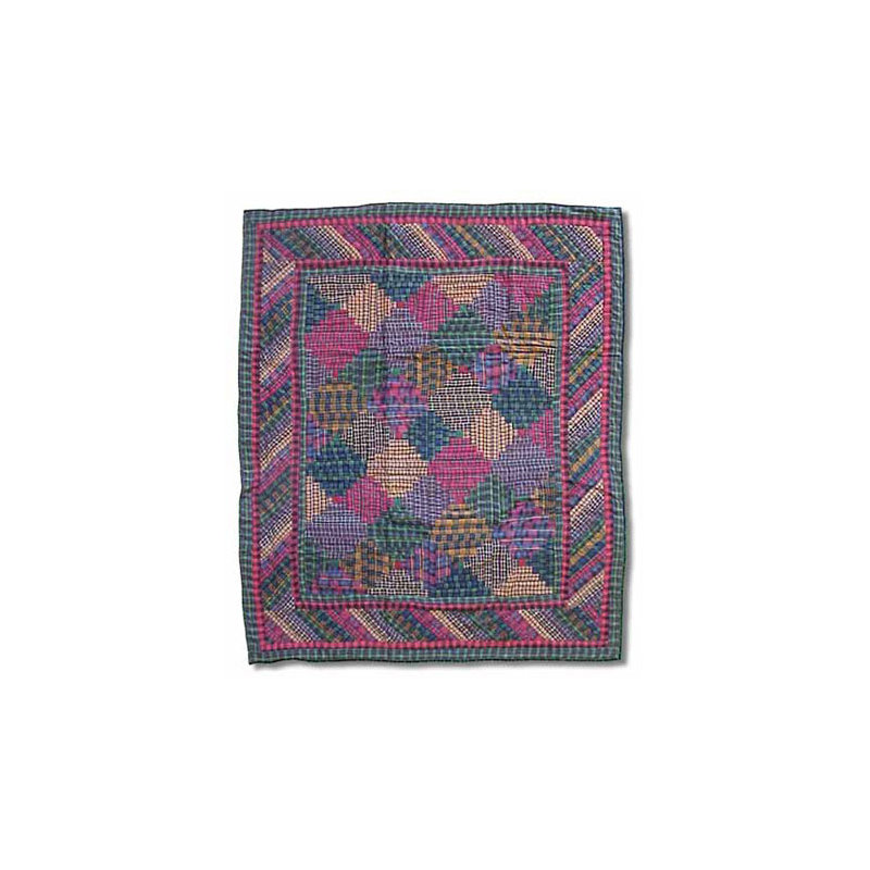Tartan Log Cabin Quilted Throw Blanket
