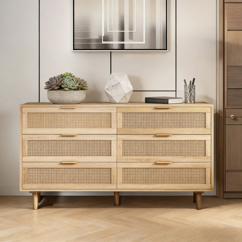 Storage Cabinet Rattan Drawer, Natural