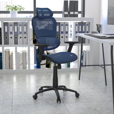 Office Chair with Synchro-Tilt, Adjustable Headrest, Lumbar Support, and Pivot Arms