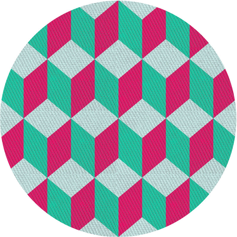 Tapis décoratif bleu marine Raglin, Rond 8 pi