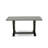7-Pc Dining Room Table Set – 6 Black Pu Leather Dining Chairs with High Back and Cement Modern Dining Table - Wire Brushed Black Finish-367288683-298518901