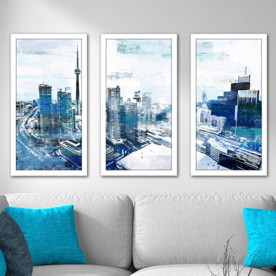 Toronto City View I, impression d’art graphique à multiples images encadrées