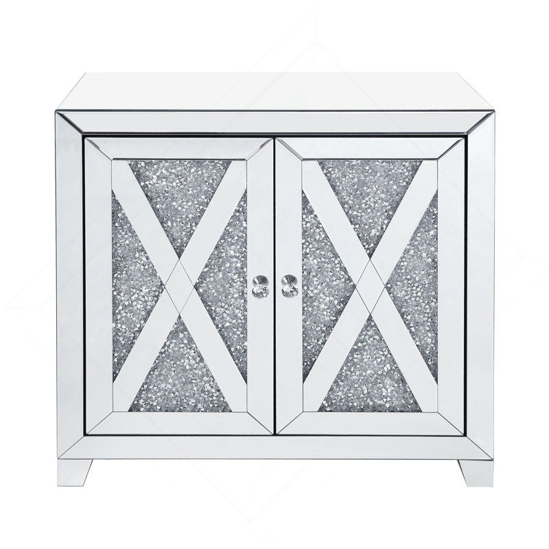 Console avec miroir et faux diamants