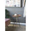 Table d'appoint en bois avec pieds en trépied en acier, 16 x 23,5 pouces, brun / or, convient à une table décorative moderne brun / or biologique, Mid-Century For Homes