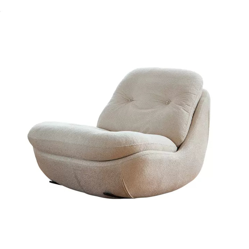 Chaise berçante en métal Lazy Minimalist, Blanc cassé