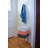 End Table With 3 Square Stacking Storage Bins, Natural Wool Legs