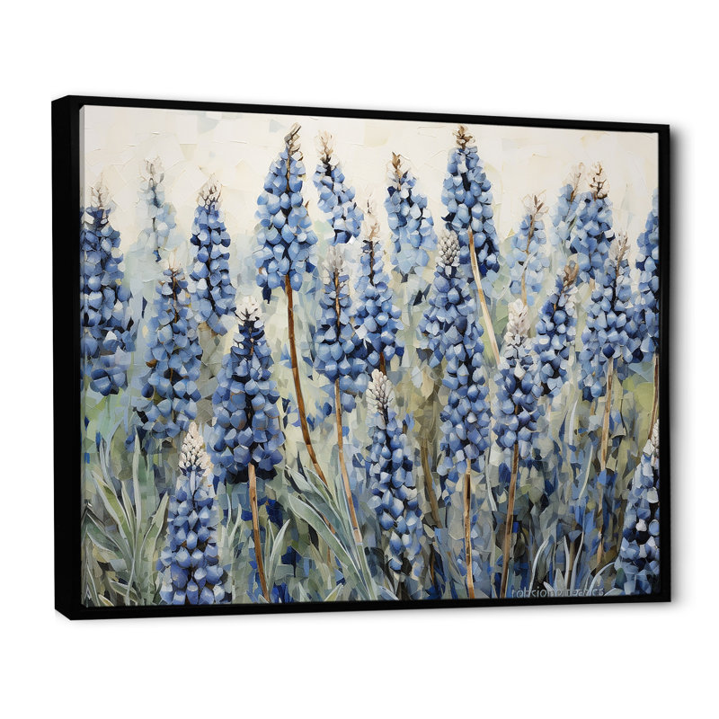 " Magical Blue Bonnets Meadows II ", Black, 30" H x 40" W x 1.5" D