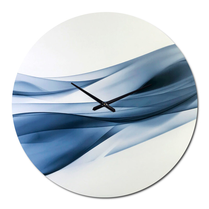 Glittering Light Blue Pattern - Modern wall clock, Oversized, Navy Blue/White