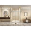 Verre trempé 56-60 "x 72", porte de douche coulissante double en aluminium, 1/4 "(6 mm), poignée en acier inoxydable, nickel brossé