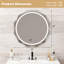 Miroir de salle de bain 30 po x 30 po à DEL avec 3 lumières à intensité variable