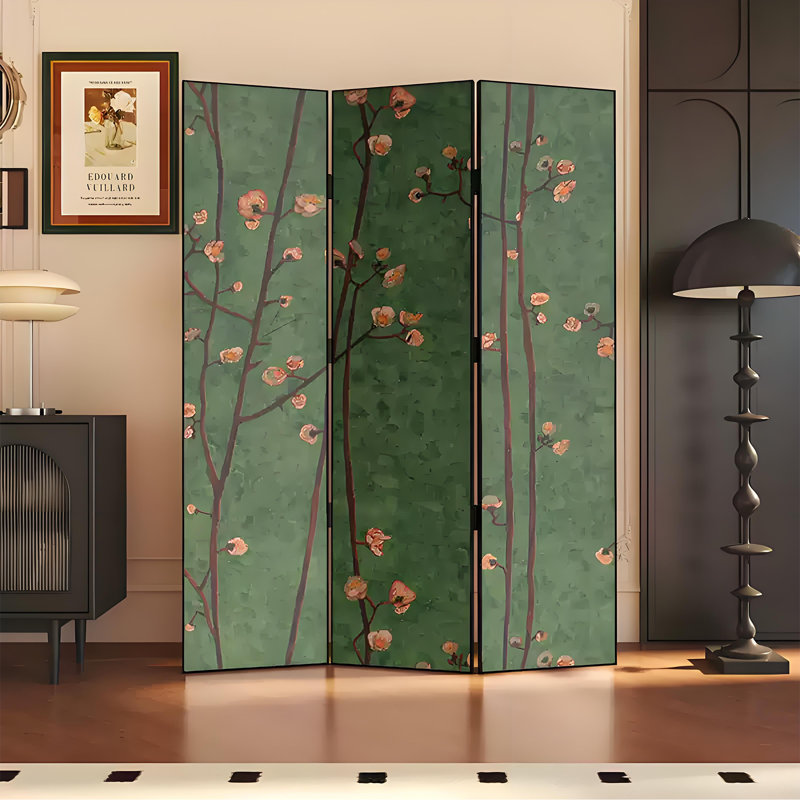 Paravent en alliage d'aluminium Vintage Floral, H 78,74 po x l 70,87 po x P 1,57 po
