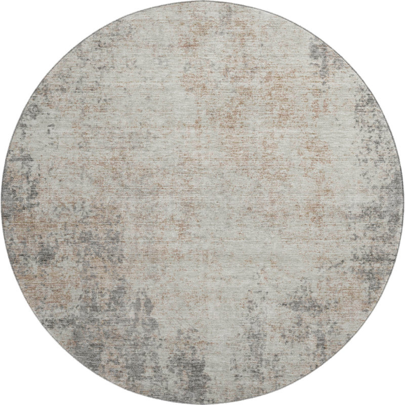 Premium Machine Washable Prisco Taupe Rug, Round 8'