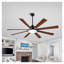 Ventilateur de plafond intérieur / extérieur 72 pouces avec lumière et télécommande, conception à 8 pales en noir et rouge