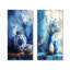 Ensemble de 2 pièces d'art mural bleu et blanc Boho Pottery I - Boho Pottery-688499664-688499670