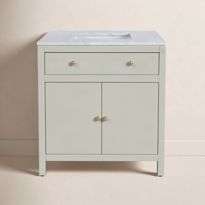Celine 32" Carrara Marble Single Bathroom Vanity
