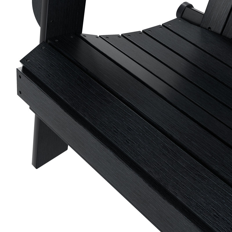 Arrlo Outdoor All-Weather Poly Folding Adirondack Seashell Chair, Black