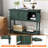 Green Narrow Long Sofa Table, Hallway Shoe rack with 2 Drawers