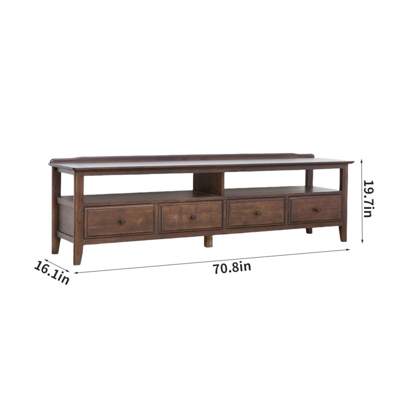 Crédence de rangement simple en bois massif brun