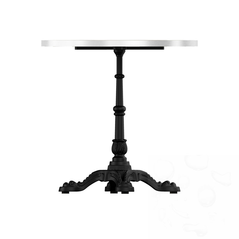 Table de patio carrée d'aspect marbre, Gris ardoise clair