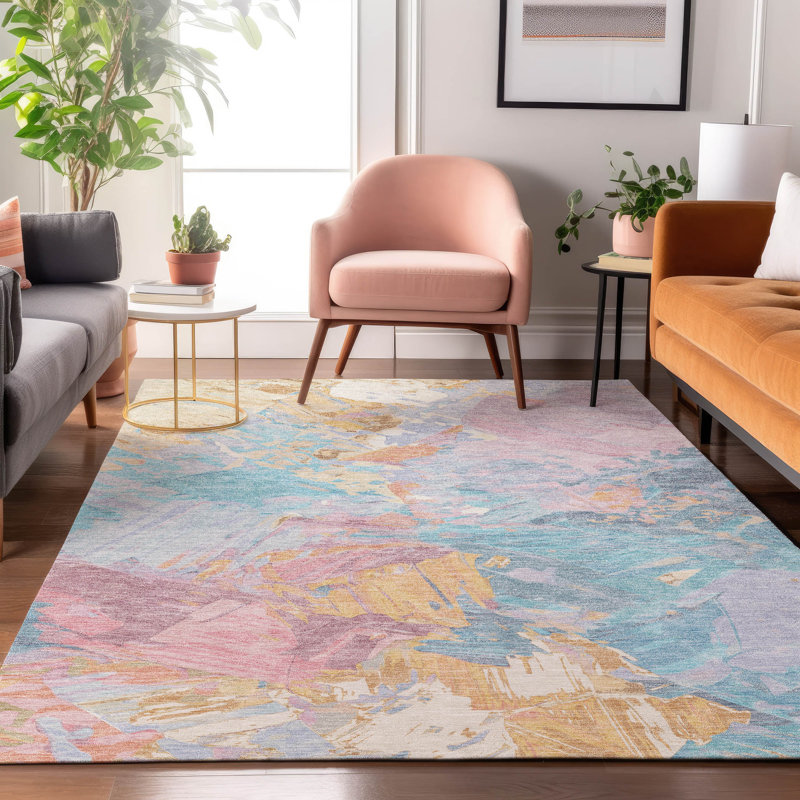 Premium Machine Washable Varroville AMF1713 Abstract Rug, Rectangle 10' x 14'