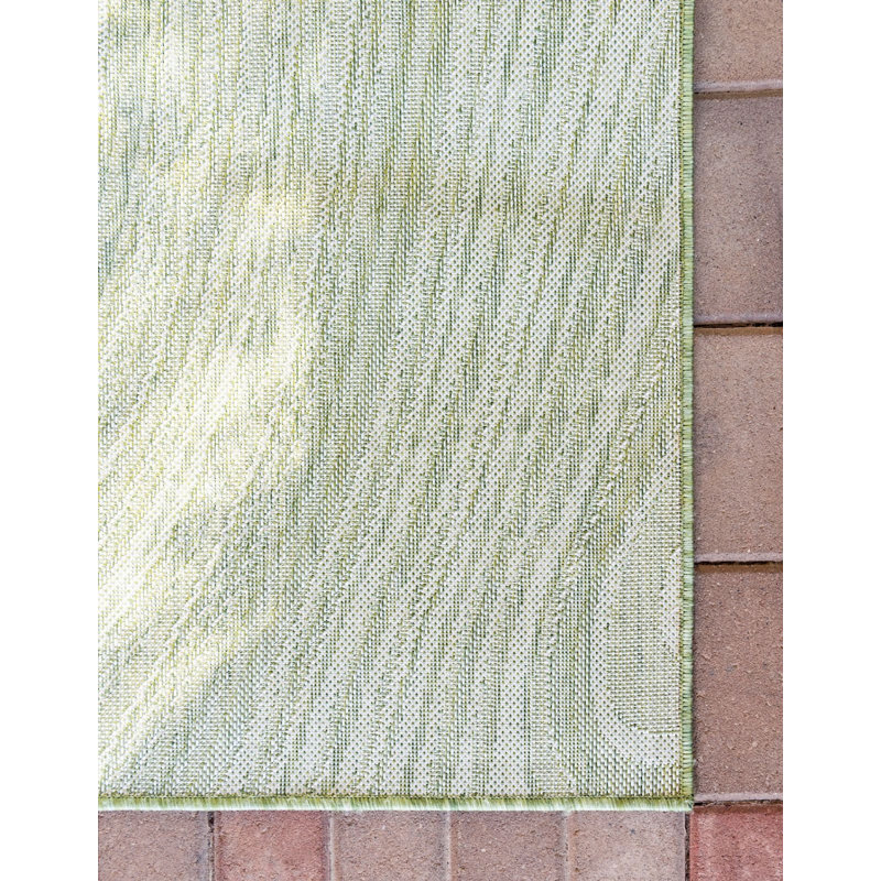 Outdoor Iris Area Rug Fern Color, Rectangle 7' x 10'