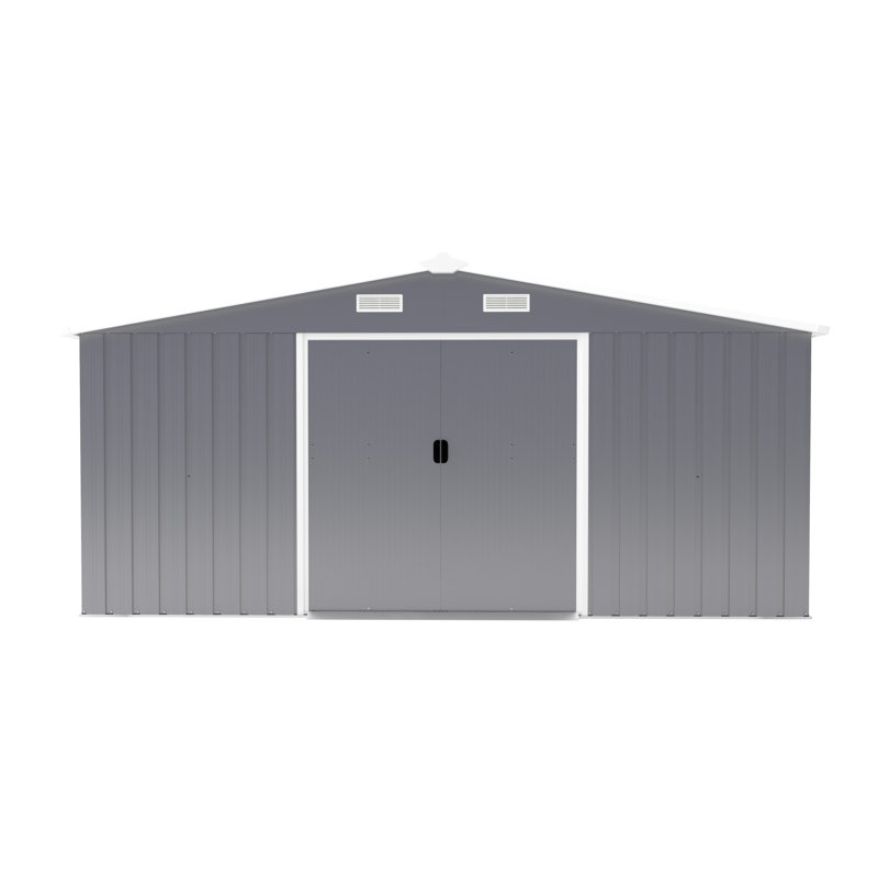 Remise de rangement en acier durable, conception moderne et spacieuse pour une utilisation dans la cour