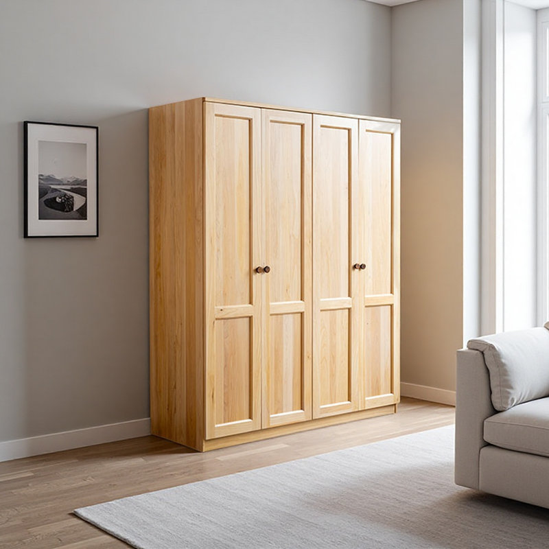 Garde-robe simple de style bois, H 78,74 po x l 62,99 po x P 23,62 po