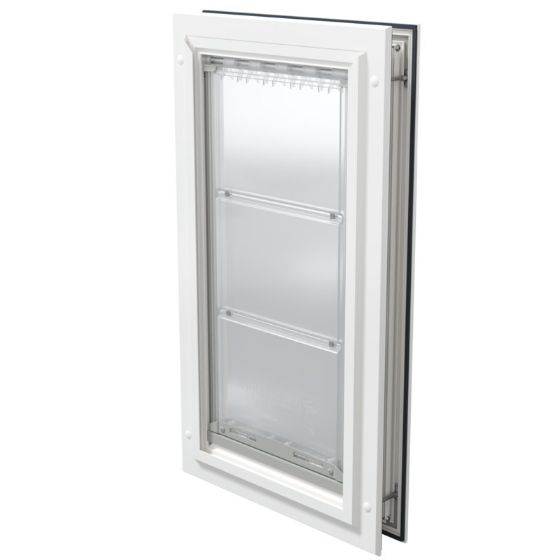 Endura Flap Single Flap Pet Door for 1-1/8" to 1-3/4" Thick Interior or Exterior Doors, Aluminum Frame in White or Black, Small to Extra Large