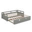 Lit de jour simple extensible avec couchette, lit de jour en bois avec couchette-348454764