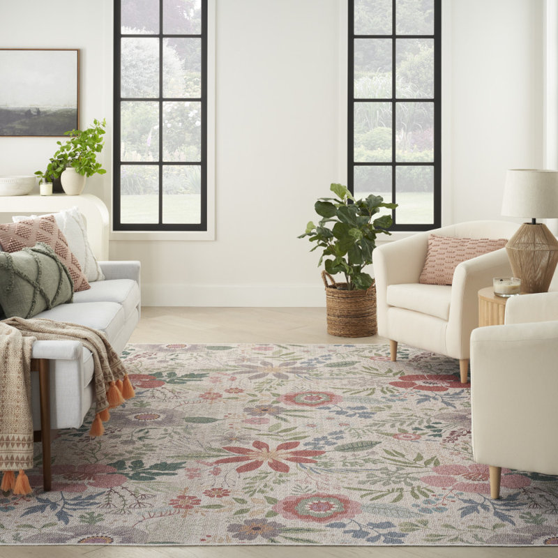 Andromache Rug with Non-Slip Backing, Rectangle 5'2" x 7'