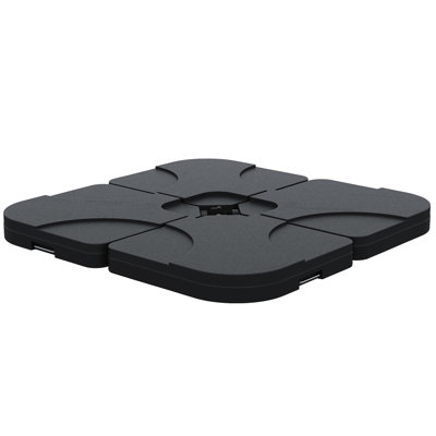 4 Pieces Cantilever Umbrella Base For Patio, , 158 Lb Capacity, Black, Heavy-Duty, , , Protected, Easy Fill Spout, Portable Handle Patio Stand Pieces, Strong Weight, Weather , Convenient
