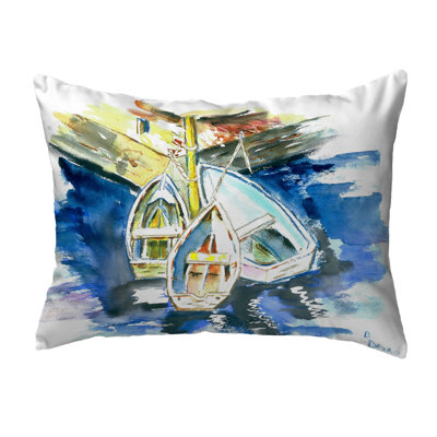 Three Row Boats Three Row Boats Outdoor Rectangular Throw Pillow