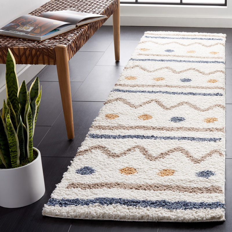 Eymy Shag Abstract Indoor/Outdoor Rug, Runner 2'2" x 8'