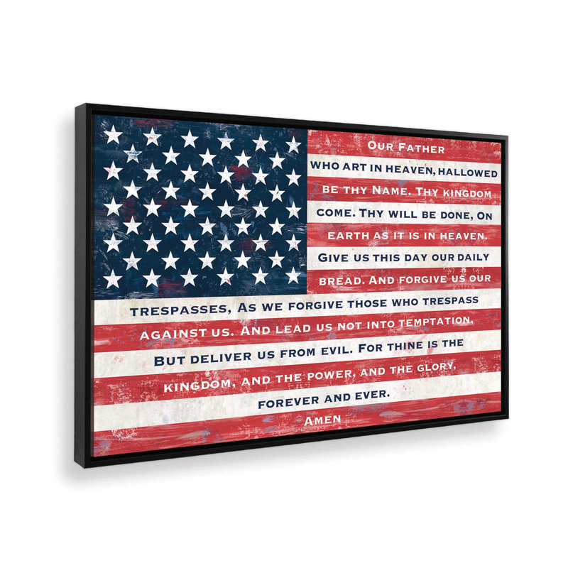 «Our Father Flag» par Annie Lapoint, reproduction d'art, Toile avec cadre, L 30 po x H 20 po, Noir