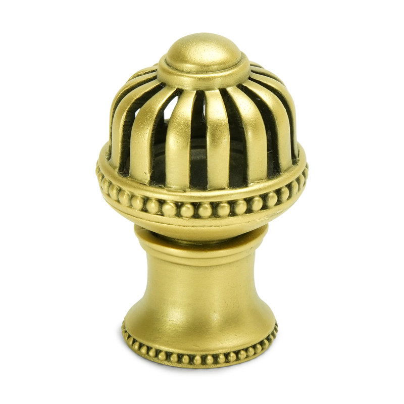 Cricket Cage bouton rond moyen avec pied évasé à finition florentine doré, 1 1/4", 1 1/4", Or florentin