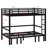 Metal Bunk Bed, Lower Bunk Can Be Pulled Out In Three Sections, Top Bunk Equipped With Safety Rails