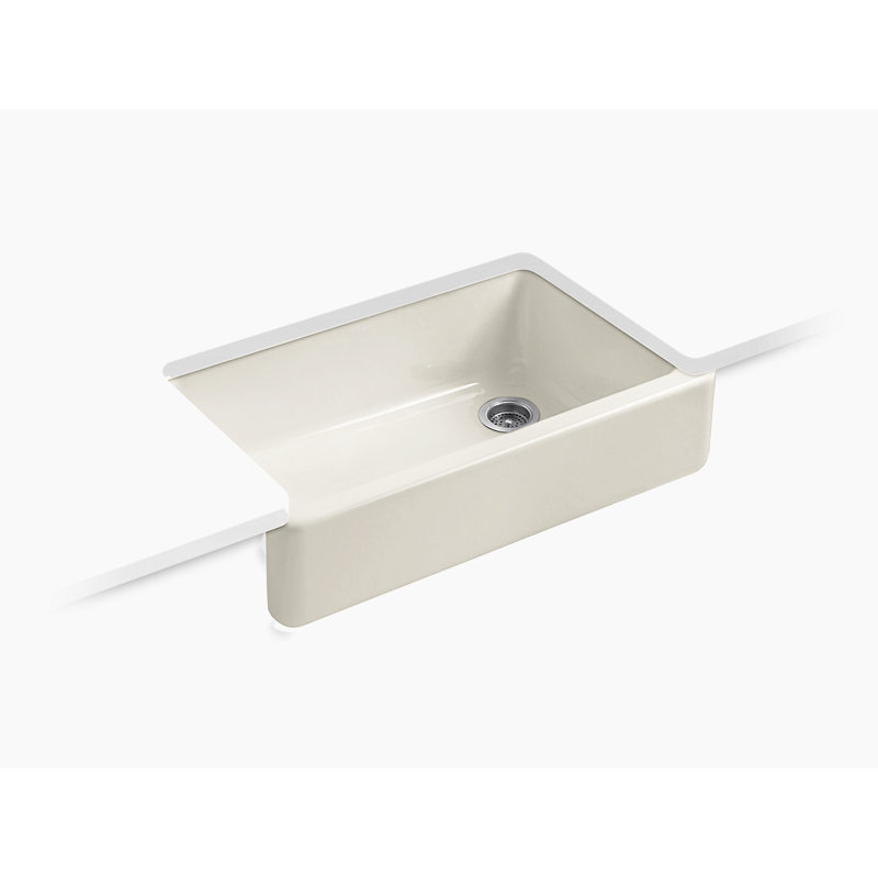 Whitehaven Self-Trimming 36" L x 22" W Farmhouse Kitchen Sink, Sandbar