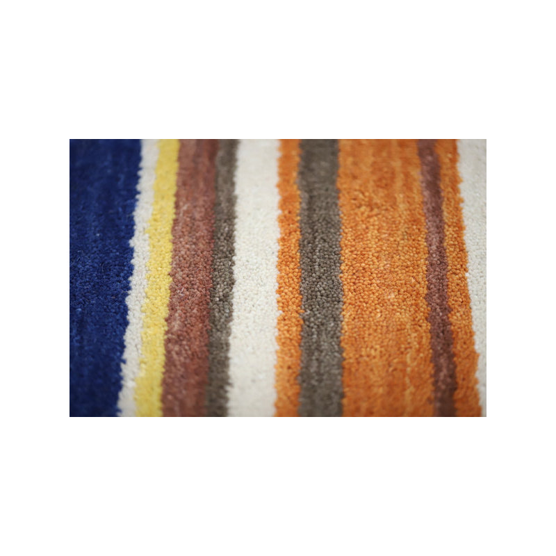 Striped Wool Hand Knotted Area Rug, 3.00m x 2.00m