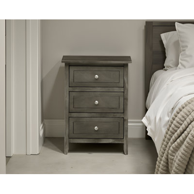 Table de chevet 3 tiroirs gris Lurne