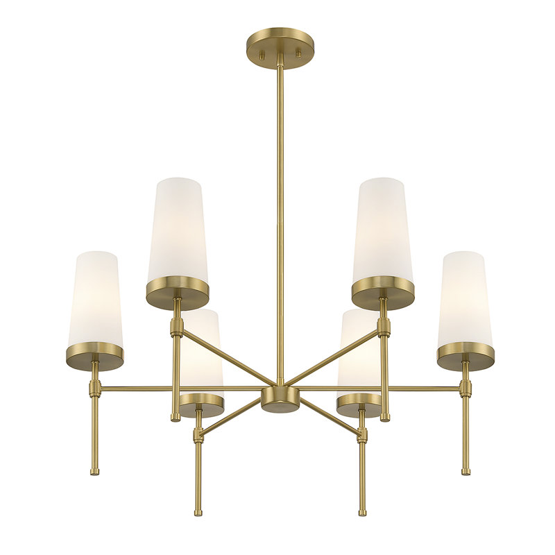 Dolfi 6-Light Chandelier, Laiton
