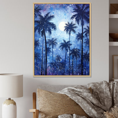 «Indigo Mystical Plam Tree Magic Impressions» sur toile